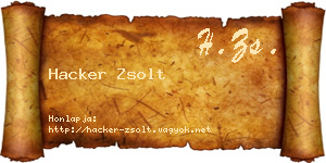 Hacker Zsolt névjegykártya
